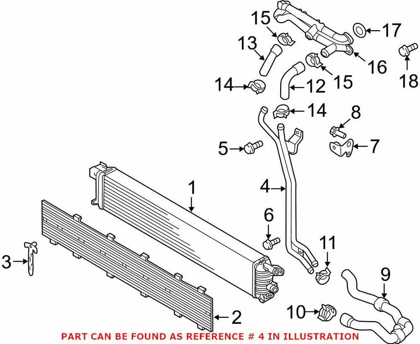 Audi Engine Coolant Pipe 06E121083G